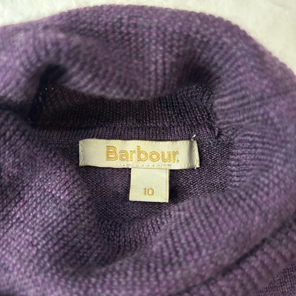 BARBOUR Merino‎ Wool Turtleneck Sweater Wineberry Purple S - Picture 4 of 10